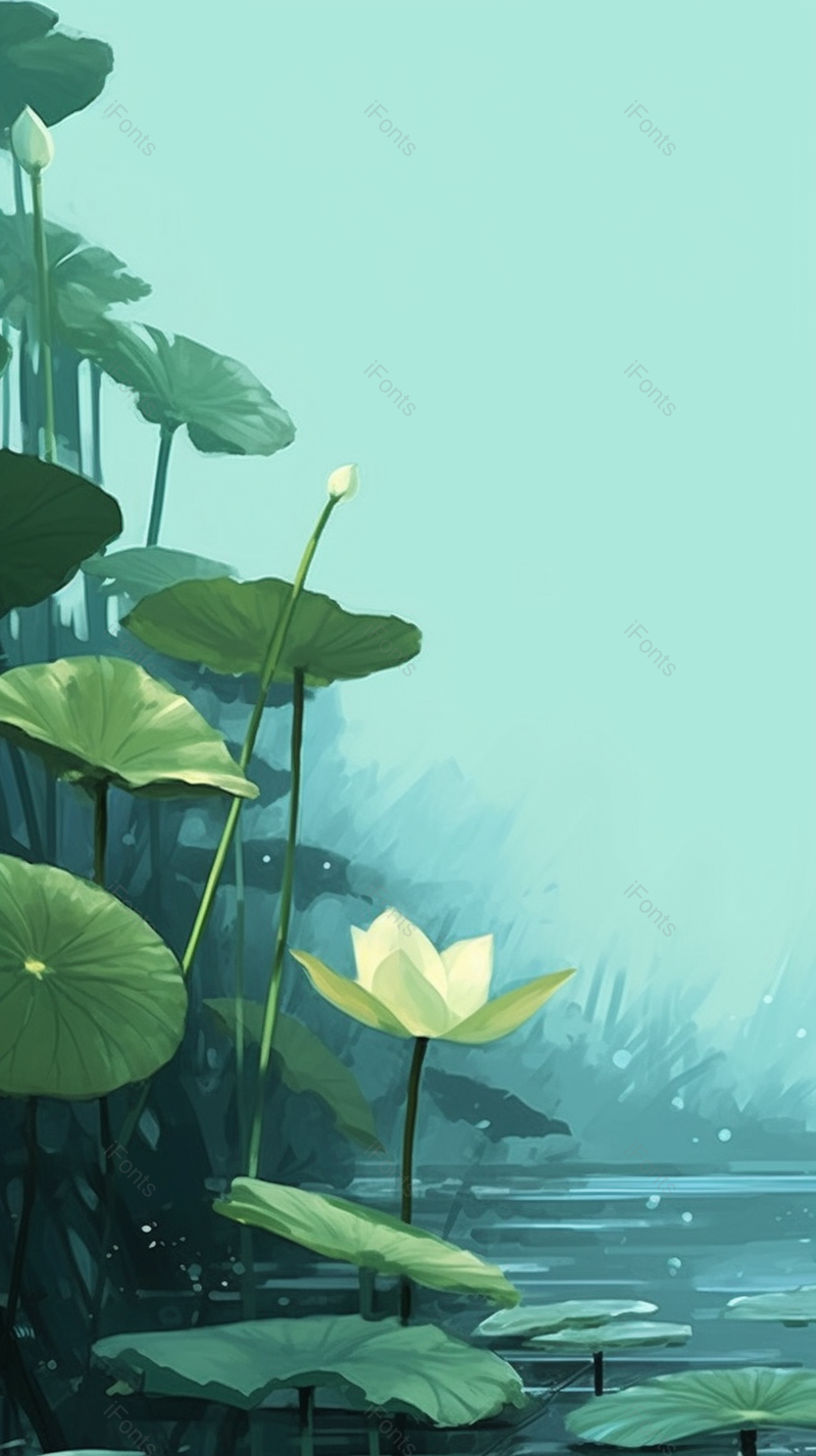 简约荷花莲花手绘背景插画图,插画/手绘图,插画/手绘图库,插画/手绘图下载,插画/手绘